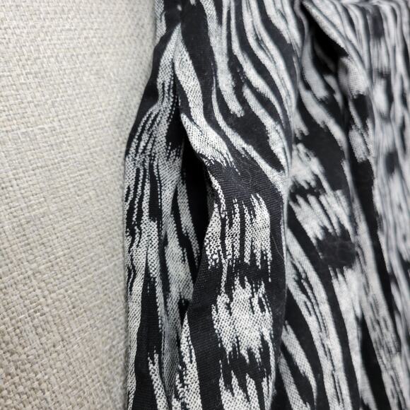 RACHEL Rachel Roy Womens Dress 6 Black Gray Ikat Print Criss Cross Straps Mini - Picture 11 of 13